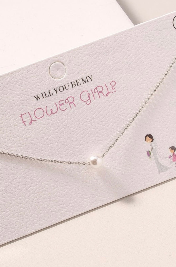 Flower Girl Pearl Necklace