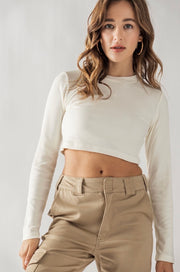 Ivory Fitted Crop Top