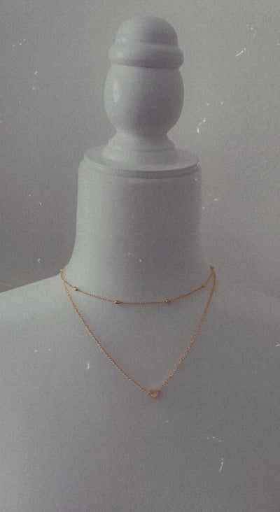 Dainty Heart Layered Gold Necklace